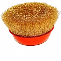 Щетка чашечная для УШМ 125 мм (5), латунированная, волнистая проволока