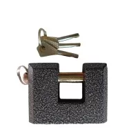 Замок амбарный 90 мм, прямоугольный, серый